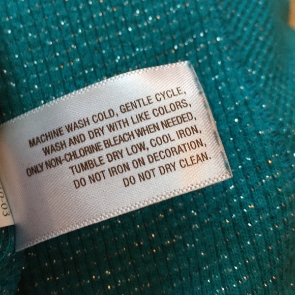 Old Navy Supersoft stretchy thermal teal with a hint of shimmering metallic - Picture 7 of 8